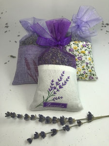 Embroidered Cotton Organza Lavender Sachets